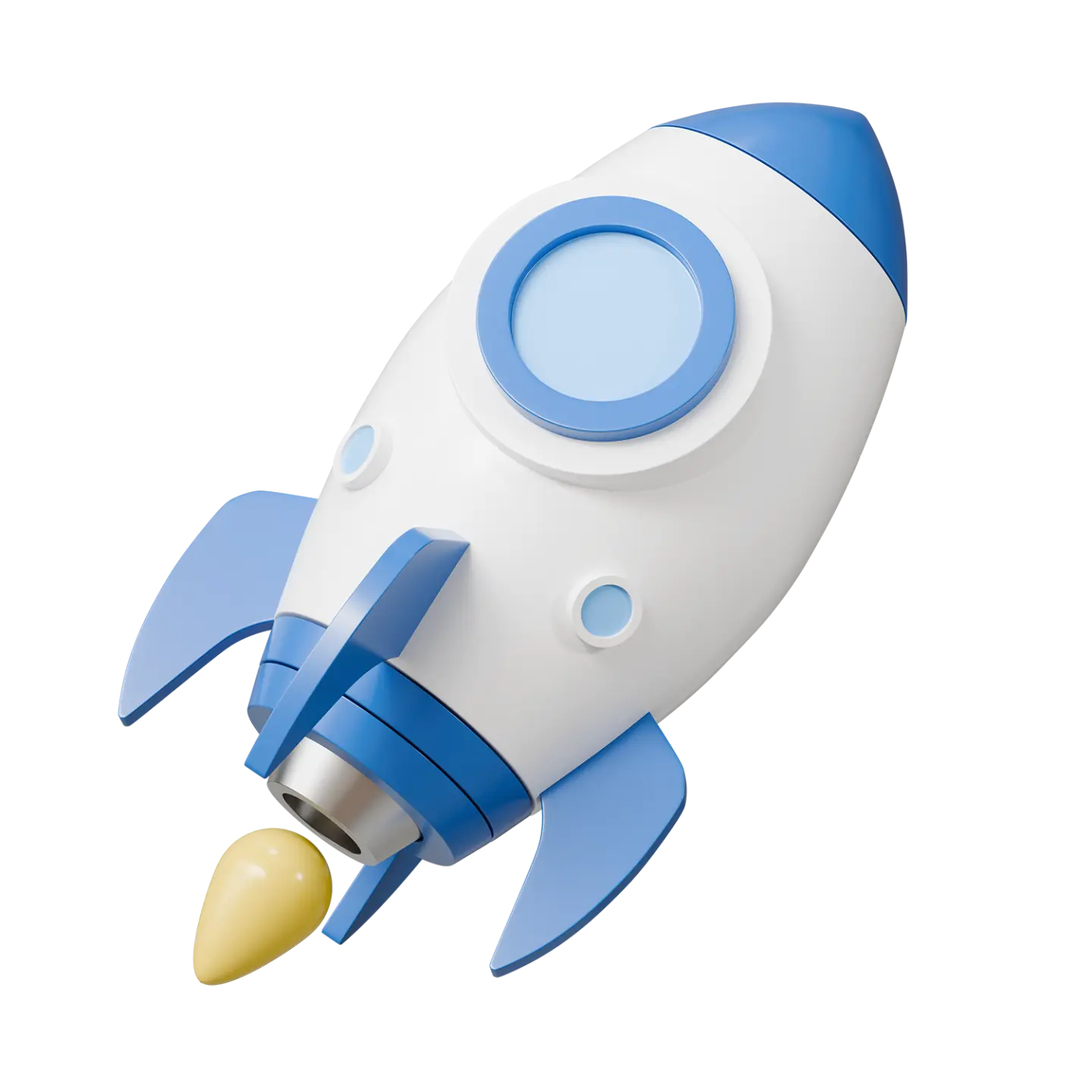 blue rocket flying