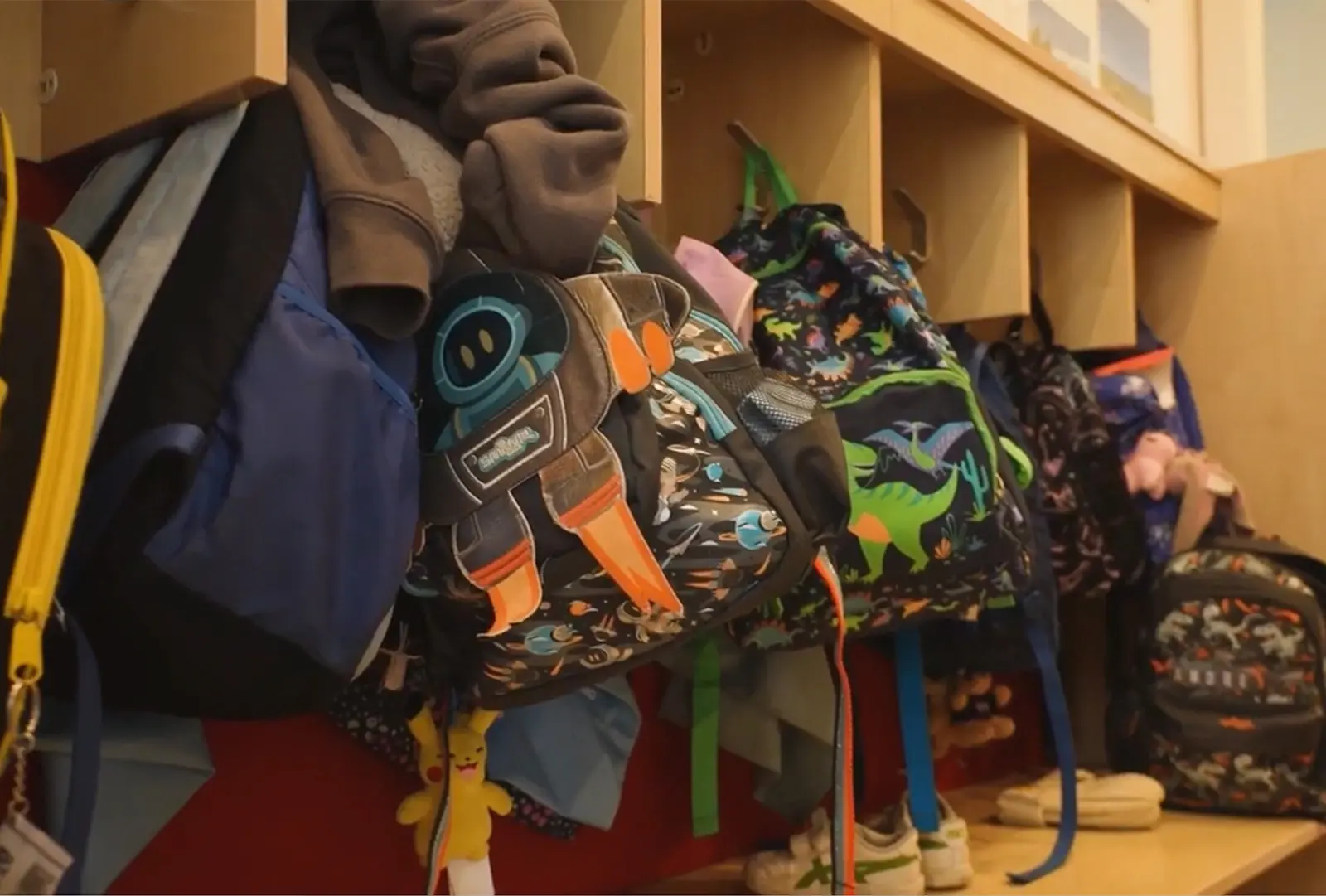 ellerslie village kids bags hanging