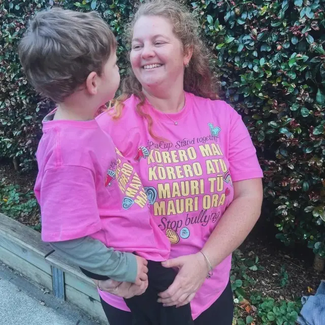 whitford teacher on pink shirt