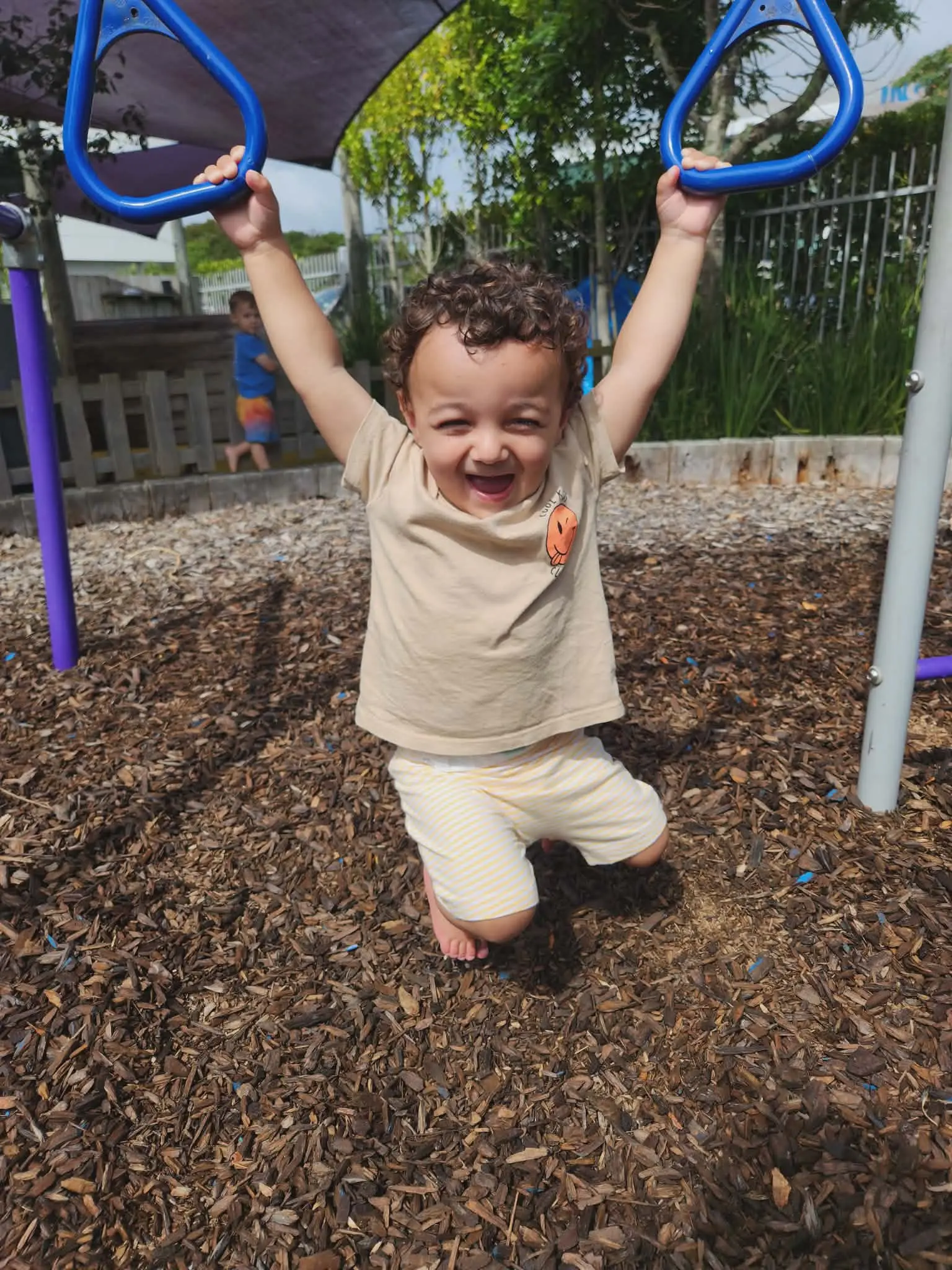 playing on swings