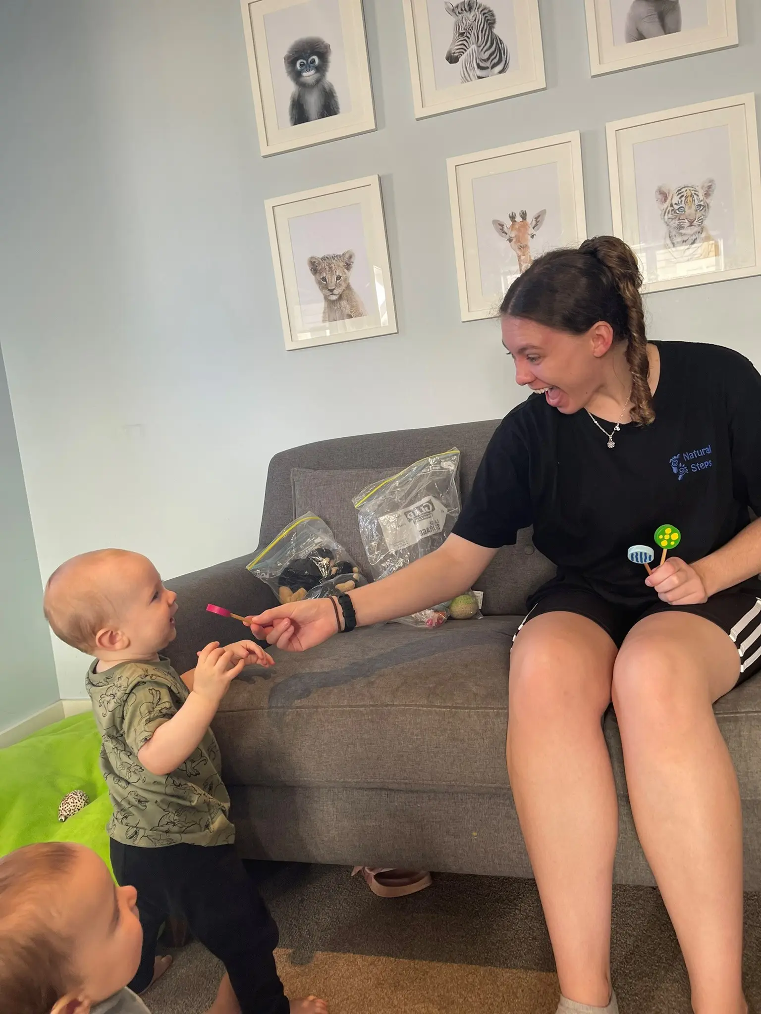 teacher playing with infant at Bambino room